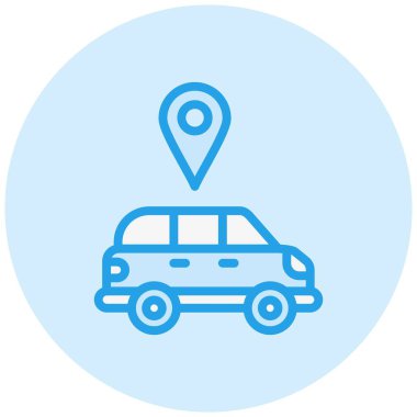 Araba servisi konumu Vektör Simgesi Tasarım İllüstrasyonu