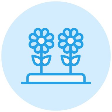 Çiçek Vektörü Simgesi Tasarım Çizimi