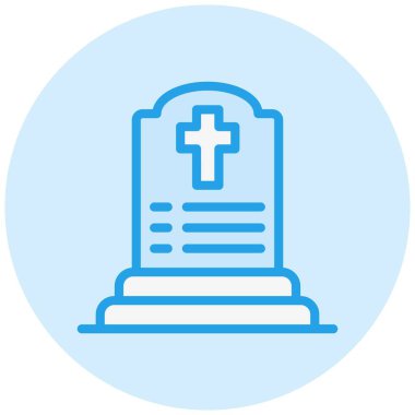 Mezarlık Vektör Simgesi Tasarım İllüstrasyonu