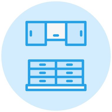 Dolap Vektörü Simgesi Tasarım İllüstrasyonu