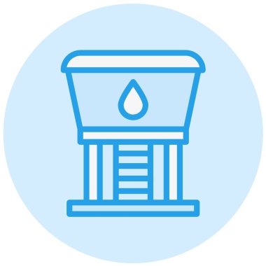 Su Kulesi Vektör Simgesi Tasarım Çizimi