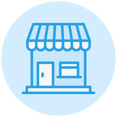 Kahve Dükkanı Vektör Simgesi Tasarım İllüstrasyonu