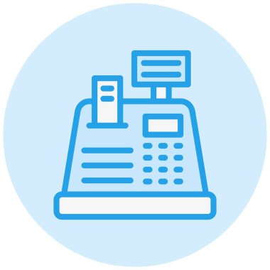 Kasiyer Makine Vektör Simgesi Tasarım İllüstrasyonu