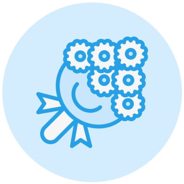 Buket Vektör Simgesi Tasarımı Çizimi