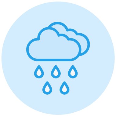 Yağmur Vektörü Simgesi Tasarım Çizimi