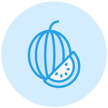 Karpuz Vektör Simgesi Tasarım Çizimi