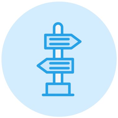 Yol İşareti Vektör Simgesi Tasarım İllüstrasyonu