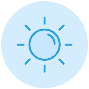 Güneş Vektörü Simgesi Tasarım İllüstrasyonu