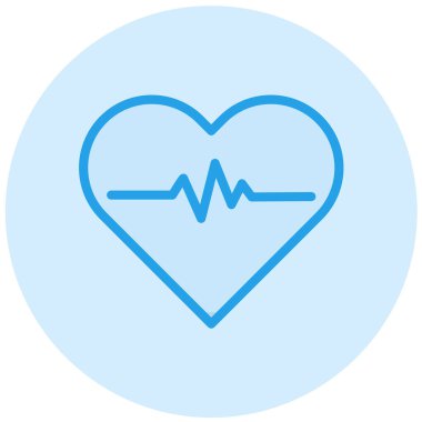 Kalp Vektörü Simgesi Tasarım İllüstrasyonu