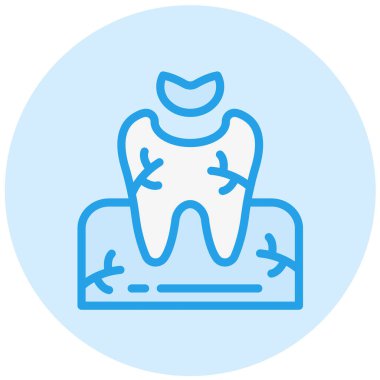 Diş Doldurma Vektörü Simgesi Tasarım İllüstrasyonu