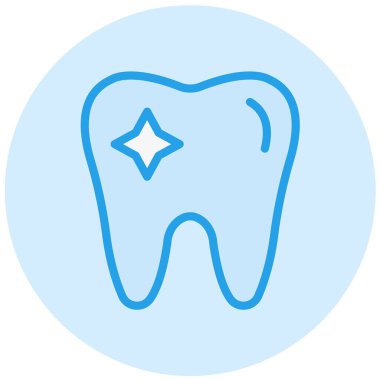 Diş Temizleme Vektörü Simgesi Tasarım İllüstrasyonu
