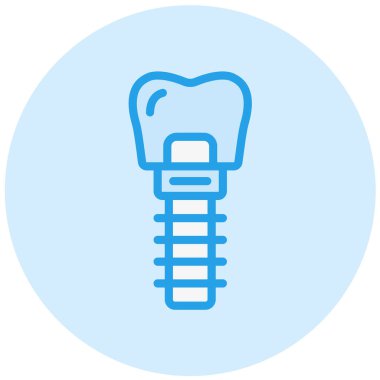 Diş İmplantı Vektör Simgesi Tasarım İllüstrasyonu