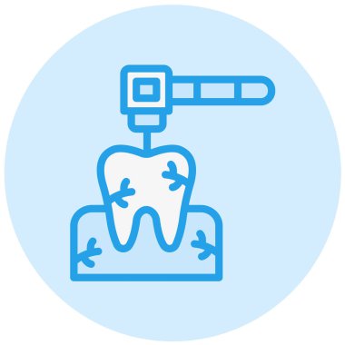 Diş Sondajı Vektör Simgesi Tasarım İllüstrasyonu
