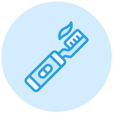 Elektrikli Diş fırçası Vektör Simgesi Tasarım İllüstrasyonu