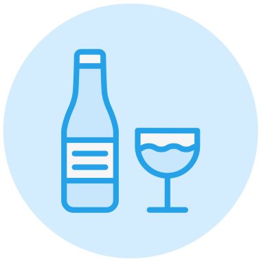 Şarap şişesi Vektör Simgesi Tasarım İllüstrasyonu