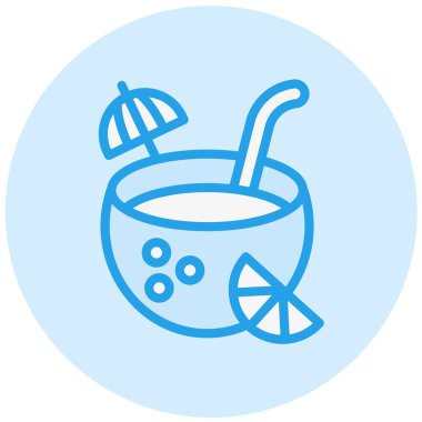 Hindistan cevizi Su Vektörü Simgesi Tasarım Çizimi