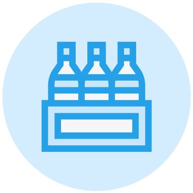 Şarap Kutusu Vektör Simgesi Tasarım İllüstrasyonu