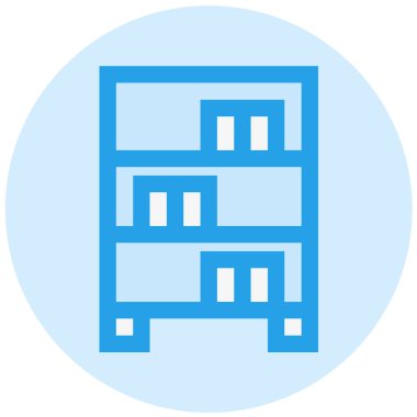 Kitaplık Vektörü Simgesi Tasarım İllüstrasyonu