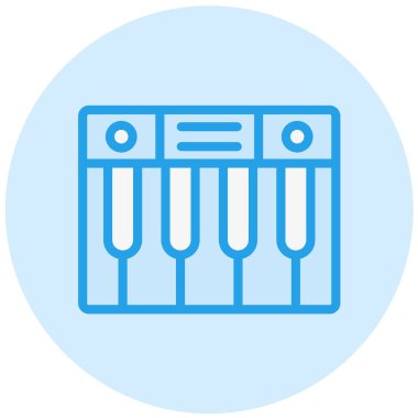 Piyano Vektörü Simgesi Tasarım İllüstrasyonu