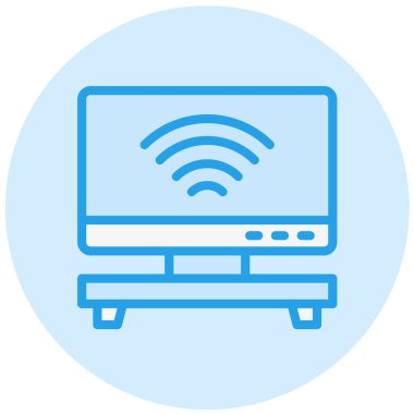 Akıllı TV Vektör Simgesi Tasarım İllüstrasyonu