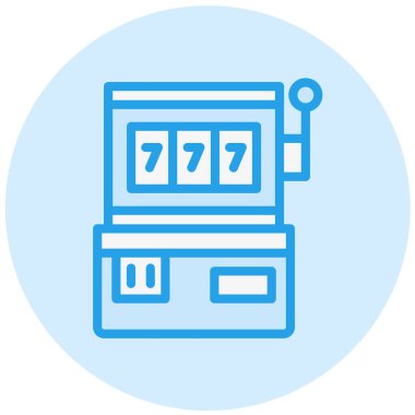 Slot Makinesi Vektör Simgesi Tasarım İllüstrasyonu