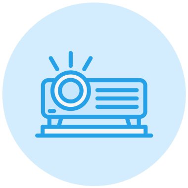Projektör Vektör Simgesi Tasarım İllüstrasyonu