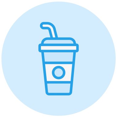 Soğuk içecek Vektör Simgesi Tasarım Çizimi