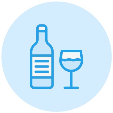 Alkolik İçecek Vektör Simgesi Tasarımı
