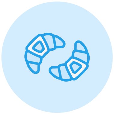 Kruvasan Vektör Simgesi Tasarım İllüstrasyonu