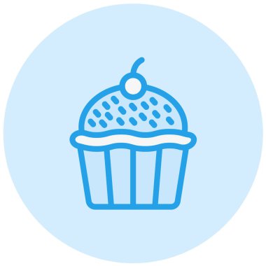 Cupcake Vektör Simgesi Tasarım İllüstrasyonu