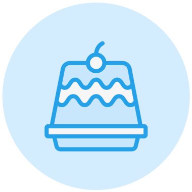 Pudding Vektör Simgesi Tasarım Çizimi