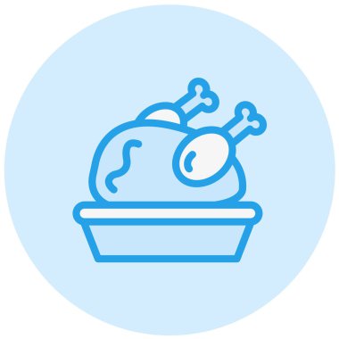 Kızarmış Tavuk Vektör Simgesi Tasarım Çizimi