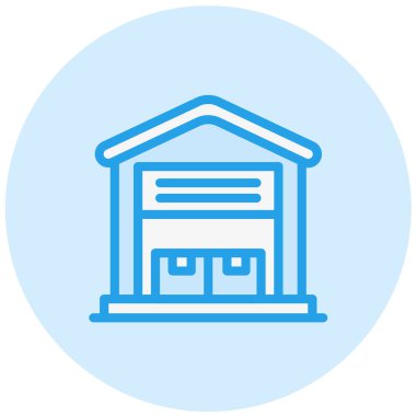 Depo Vektörü Simgesi Tasarım İllüstrasyonu