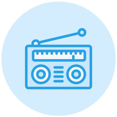 Radyo Vektörü Simgesi Tasarım İllüstrasyonu