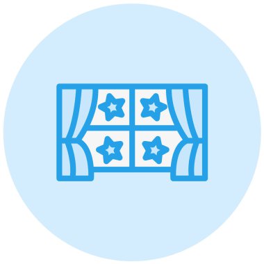 Pencere Vektörü Simgesi Tasarımı Çizimi