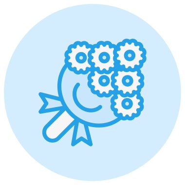 Buket Vektör Simgesi Tasarımı Çizimi