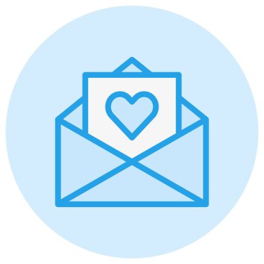 Aşk Mektubu Vektör Simgesi Tasarım İllüstrasyonu