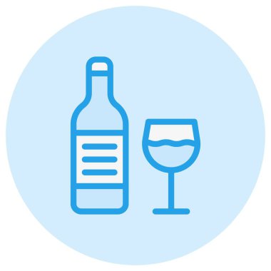 Şampanya Vektörü Simgesi Tasarım İllüstrasyonu