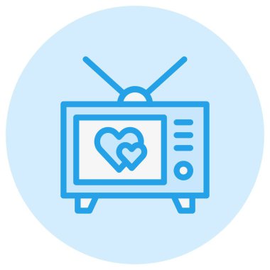 Romantik Film Vektörü Simge Tasarımı İllüstrasyonu