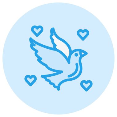 Aşk Kuşları Vektör Simgesi Tasarım İllüstrasyonu