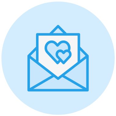 Aşk Mektubu Vektör Simgesi Tasarım İllüstrasyonu