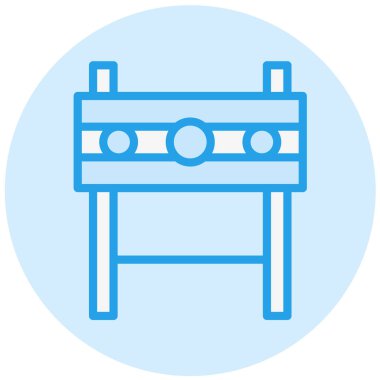 Pillory Vektör Simgesi Tasarım Çizimi