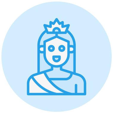 Kraliçe Vektör Simgesi Tasarım İllüstrasyonu