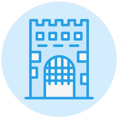 Ortaçağ Kapı Vektör Simgesi Tasarım İllüstrasyonu