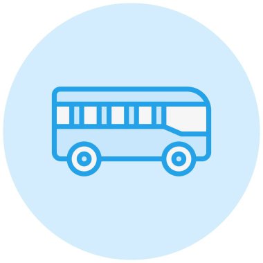 Otobüs Vektörü Simgesi Tasarım İllüstrasyonu