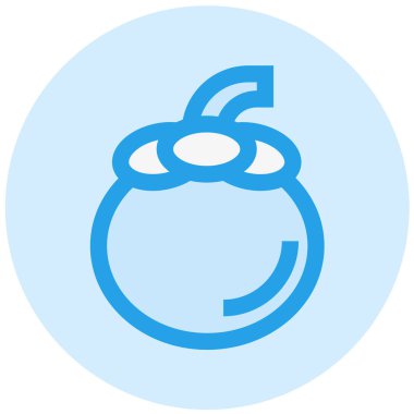 Mangosteen Vektör Simgesi Tasarım İllüstrasyonu