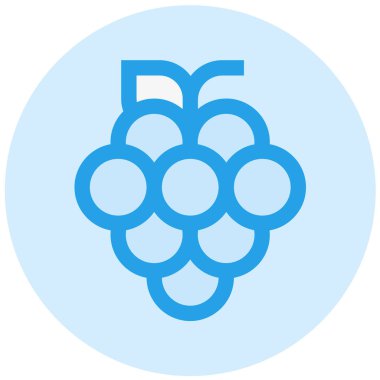 Üzüm Vektörü Simgesi Tasarım İllüstrasyonu