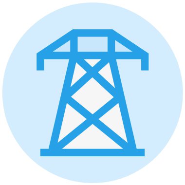 Elektrik Kulesi Vektör Simgesi Tasarım Çizimi