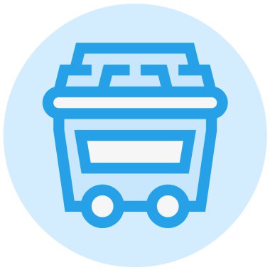 Kömür Tramvayı Vektör Simgesi Tasarım İllüstrasyonu