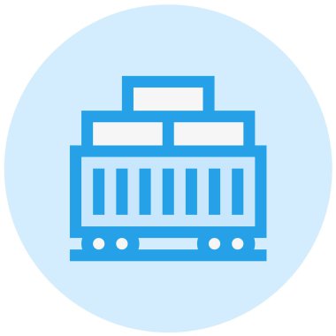 Kargo Treni Vektör Simgesi Tasarım İllüstrasyonu